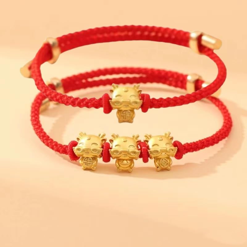 Image of Year of The Dragon 2024 Bracelet Dragon Red String Bracelet Chinese Zodiac Dragon Bracelet Chinese New Year Dragon Bracelet New Year Gift for Women