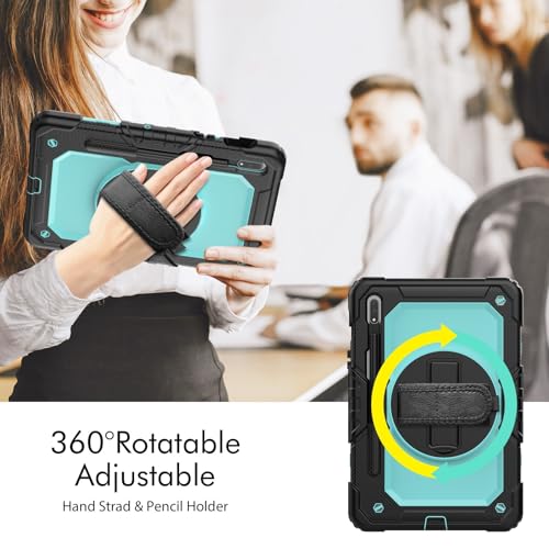 Coque Samsung Galaxy Tab S8 antichoc protection ecran bequille rotative dragonne