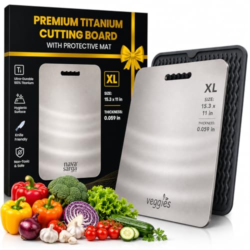 Tabla de cortar rectángular de titanio puro para cocina miniatura 1