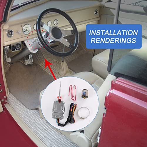 Image of JDMSPEED New Chrome 12V Universal Street Hot Rod Turn Signal Switch with Flasher Replacement for Ford GM