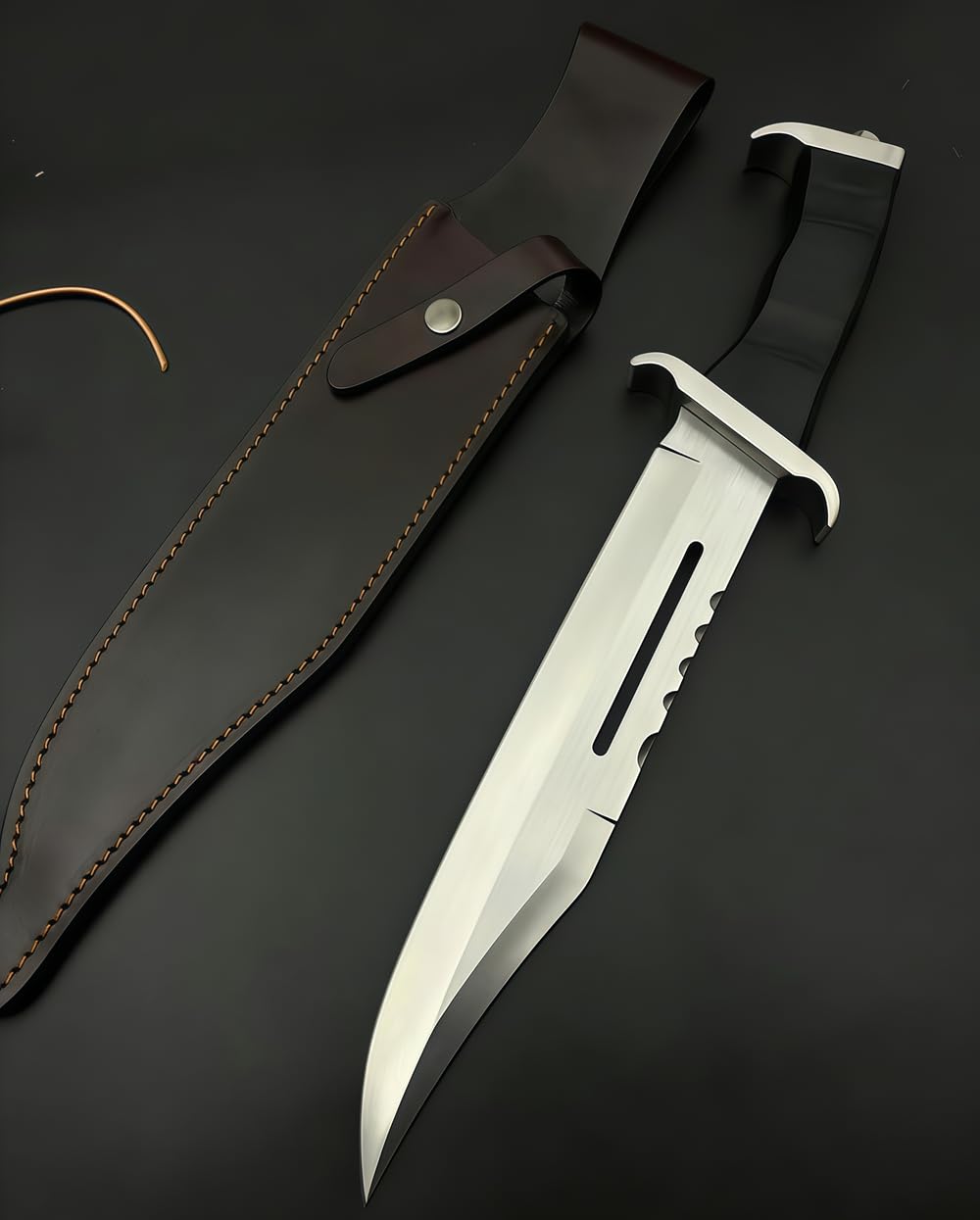 Generico TEERMA KA8 Coltello da caccia, coltello da campeggio - coltello di sopravvivenza a lama fissa forgiata in un pezzo, Per la caccia, la pesca, le avventure di sopravvivenza