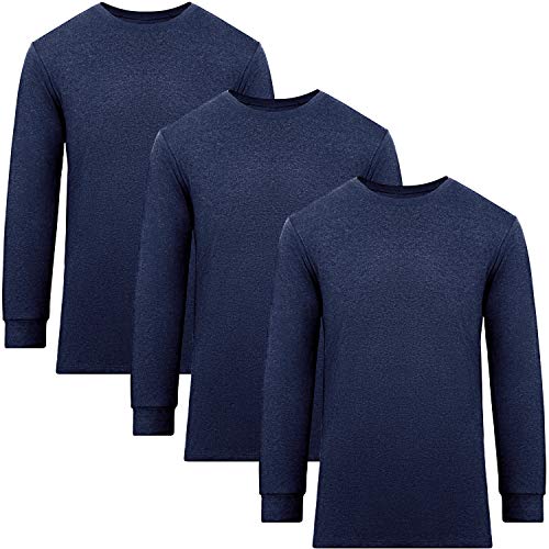 [fun.] 帝人 あったかインナー 3枚セット クルーネック メンズ 防寒 発熱 肌着 NAVY 3Lの商品画像（Amazon）