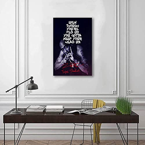 Music Poster Home Decor 90S Hip Hop Rapper Music Cover Signed Limited Edition Canvas Wall Art Picture Print Bedroom Decorative Painting Souvenir Collection Gift (A,16X24In Unframe) #TOP5