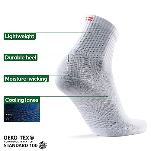Image of DANISH ENDURANCE Quarter Athletic Socks - Breathable Fast-Dry Running & Gym Workout Socks for Men & Women, 3 & 5-Pack