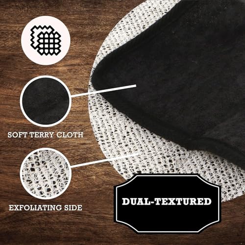 Terry Wash Cloths for Face and Body, Dual-Sided Cleansing and Exfoliating Washcloths, Machine Wash, Black, 3 Count - Image 5