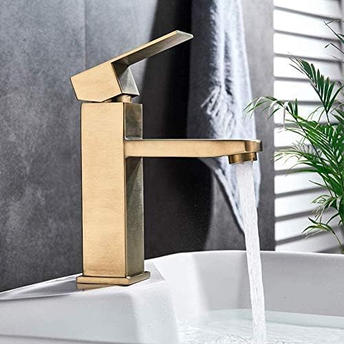 Grifo de cocina dorado cepillado antihuellas monomando para evitar goteos 4