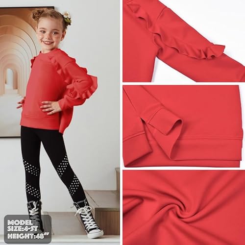 CHILDRENSTAR Moletom feminino manga longa gola redonda grande fenda lateral pulôver top roupas de ou