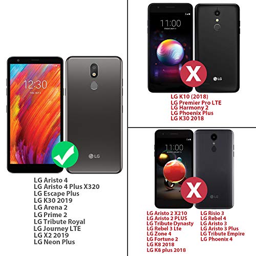 Tjs Phone Case Compatible With Lg Aristo 4,Aristo 4 Plus +,Escape Plus,K30 2019,Arena 2,Tribute Royal [Full Coverage Tempered Glass Screen Protector] Beer Opener Ring Magnetic Support Cover (Black) #TOP1