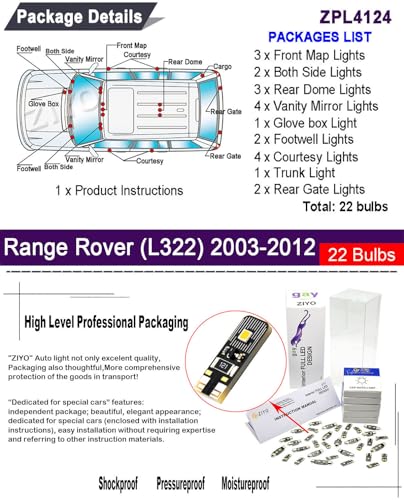 Kit de 22 bombillas LED para interior de automóvil miniatura 2
