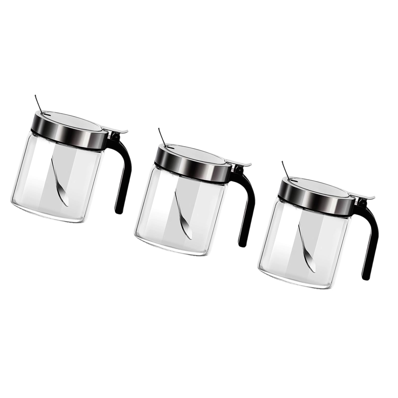 HDOYTXXM Stainless Steel Condiment Jars with Seal Lid and Scoops Resistant Kitchen Essential for Stainless Steel Shaker
