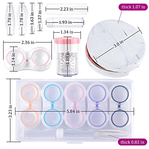 Lady Up Contact Lens Case Kit & 5 Pack Portable Clear Contact Lens Case with Cleaner Washer, Portable Contact Box with Mirror Tweezers Remover Tool for Daily Outdoors Travel - Thumbnail 7