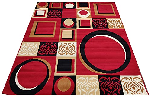 Image of Home Decore Acrylic Carpet for Your Living Room & Drawing Room Aywhere in Your Home (150x210 Red Colour)- 5x7 Feet