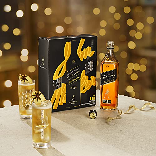 Johnnie Walker Black Label 12 Jahre Blended Scotch Whisky 700ml mit 2 Highball Gläsern – Bild 3