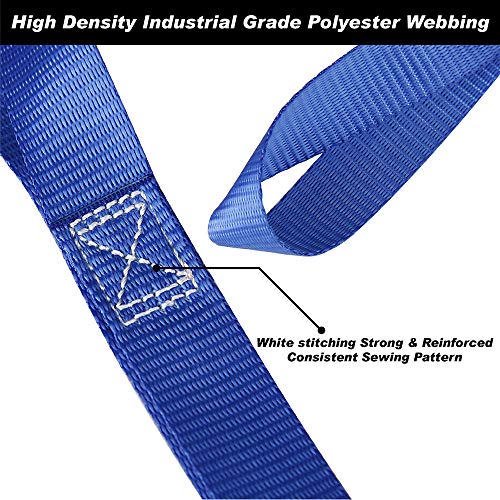 Big-Autoparts Soft Loop Tie Down Straps, 1 Inch By 12 Inch Motorcycle Towing Strap Breaking Strength 4500 Lb And Load Capacity 1500 Lb Ratchet Securing Strap For Atv Utv Dbikes Lawn Mower,6 Pack #TOP1