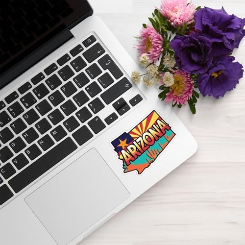 Image of Arizona State Sticker - USA States Vinyl Decal 5 Inch, Waterproof Arizona Map Sticker for Car Bumper, Laptop, Truck, Wall