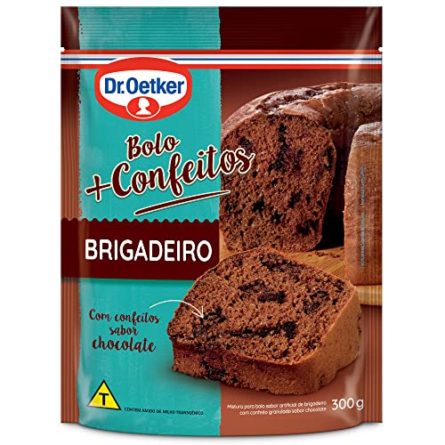 Dr. Oetker Bolo + Confeitos Sabor Brigadeiro, Fácil Preparo, Mistura Pronta para Massa, Sobremesa Fo