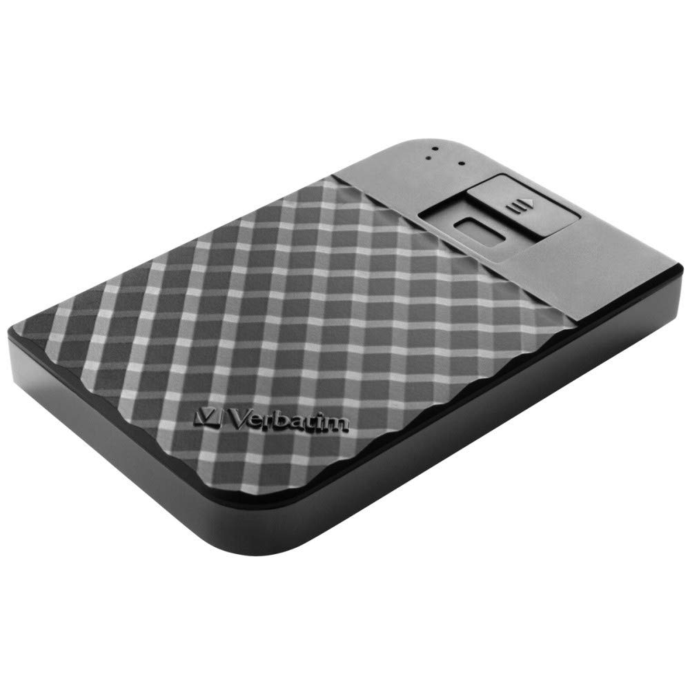 Verbatim Fingerprint Secure Tragbare Festplatte - 2 TB - externer Datenspeicher mit Fingerabdruckscanner zum Schutz Ihrer Daten, schwarz, 53651 | Fingerabdruckscanner und AES 256-Bit Verschlüsselung für sichere Datenspeicherung