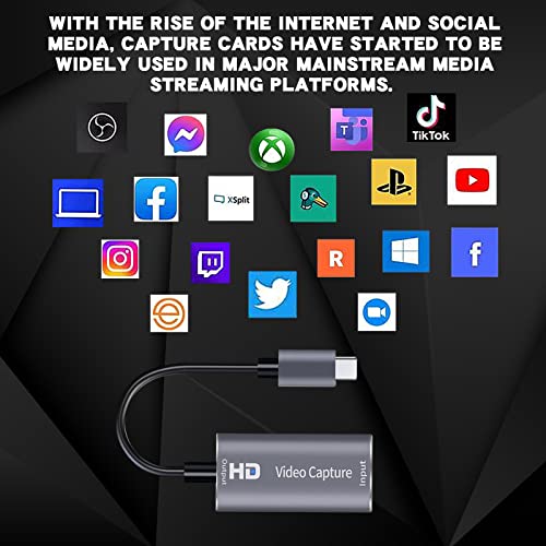 Placa de captura HDMI 4K, placa de captura de vídeo Cam Link HDMI para 1080P Tipo-C para sistema Win