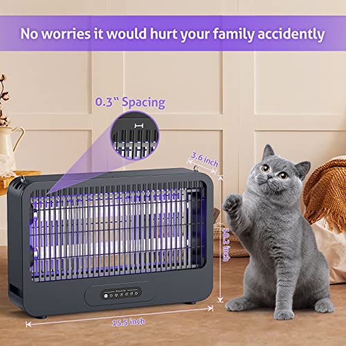 Bug Zapper, Ftmkk Mosquito Zapper [Poweful 3500V Double Grid & Remote] Fly Zapper, Electronic Mosquito Repellent To Trap Bug Insect Fly Indoor, Bug Light 20W & Extra 2 Lights, Grey #TOP4