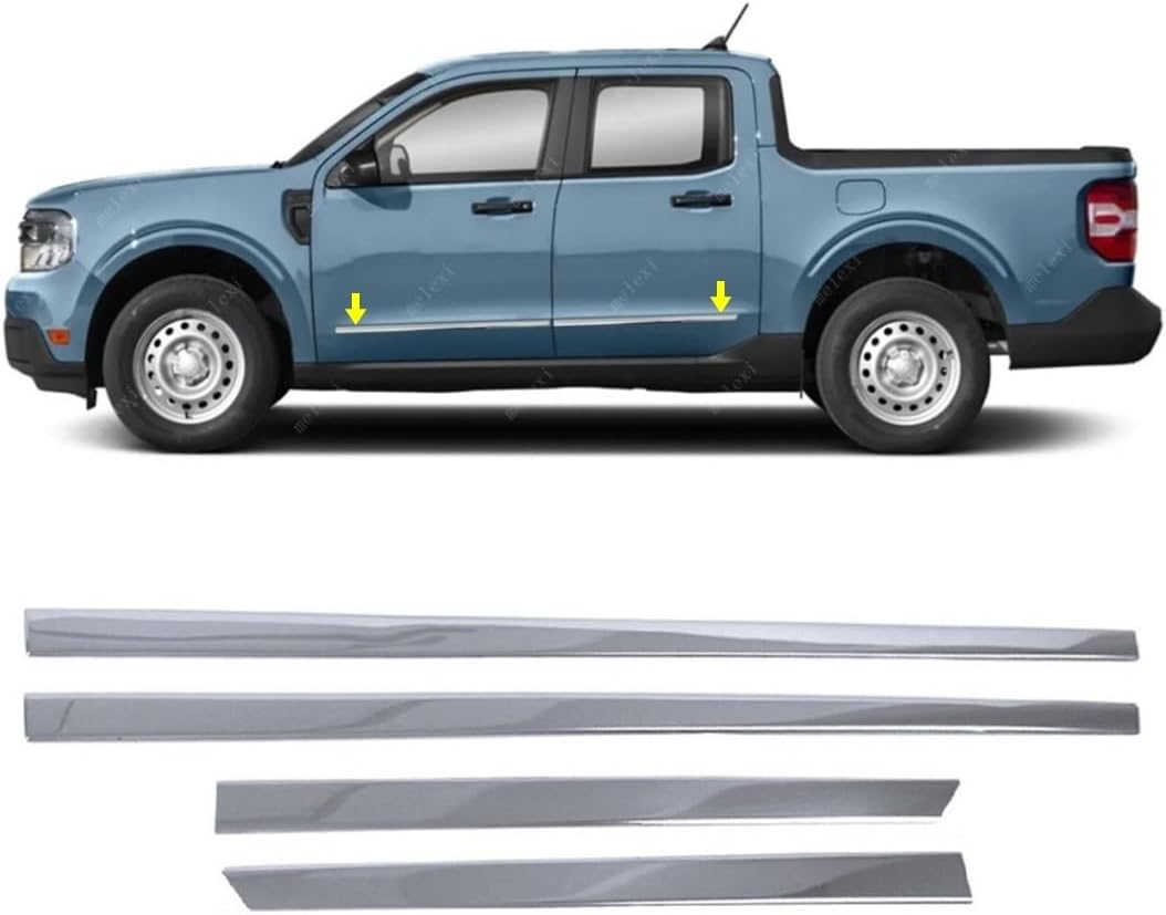 Generic MELEXI Chrome Side Door MOLDING S.Steel Compatible with Ford Maverick 2022 Onwards