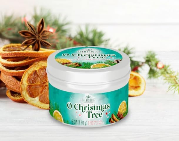 Scentsicles, O Christmas Tree, 6 Oz Soy Blend Candle, 25 Hour Burn Time