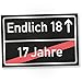 Produktbild DankeDir! Endlich 18 (17 Jahre) Ortsschild schwarz Geschenk 18. Geburtstag Bester Freund Freundin Geschenkidee Geburtstagsgeschenk Volljährigkeit Kleines Geschenk 18er Geburtstagsparty