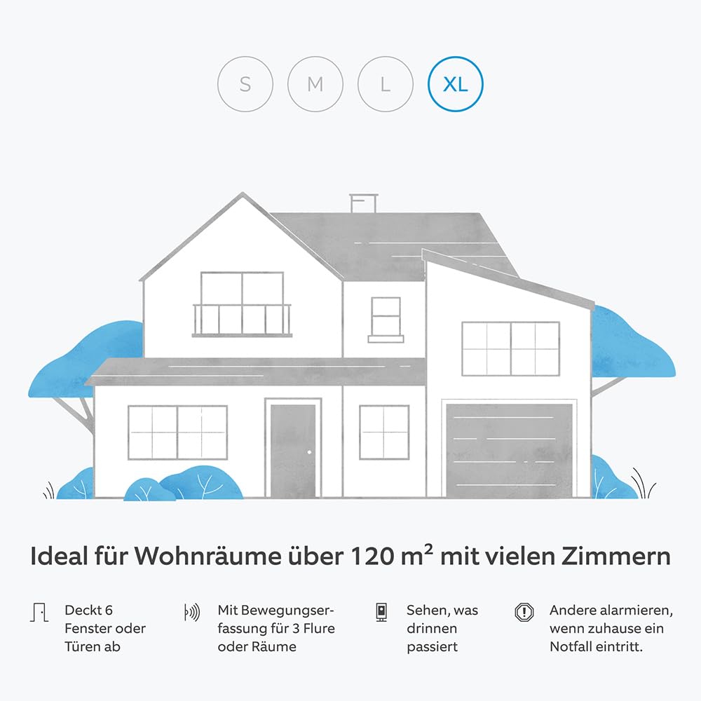 Ring Alarm - XL + Innenkamera (Indoor Camera, 2. Gen.) + Sirene im Paket | Alarmanlage für Haus & Wohnung mit WLAN & Kamera | Smartphone-Benachrichtigungen | haustierfreundlich | Alexa-kompatibel