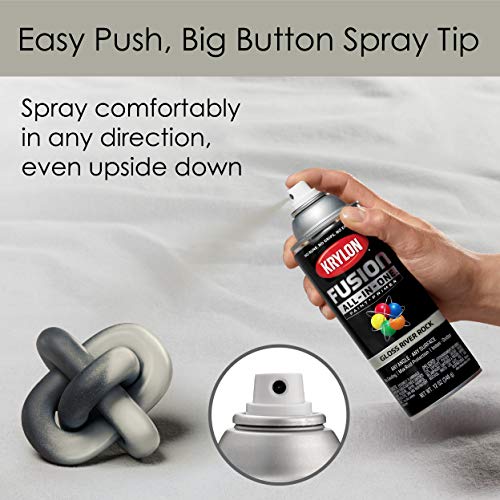 Image of Krylon Fusion All-In-One Adhesive Spray Paint for Indoor /Outdoor Use, 12 oz, River Rock