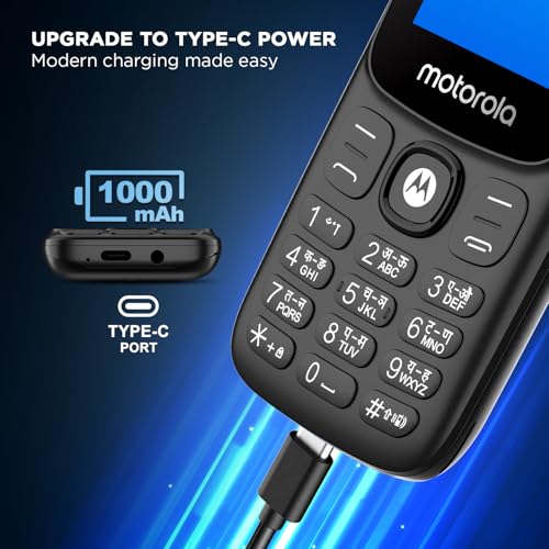 Image of Motorola All-New A300-2026 Dual Sim keypad Phone | 2 Years Replacement | Type C Charging Port |Long Lasting Battery | Loud Sound | Wireless FM | (Black)