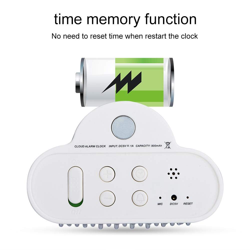 Topiky Cloud-Shaped Magnetic Clock Alarm, Multi-Functional Clock with Strong Magnet - Image 2
