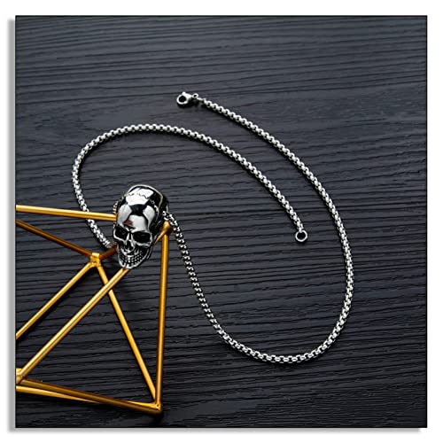 Punk Jewelry Stainless Steel Skull Pendant Cool Necklace4