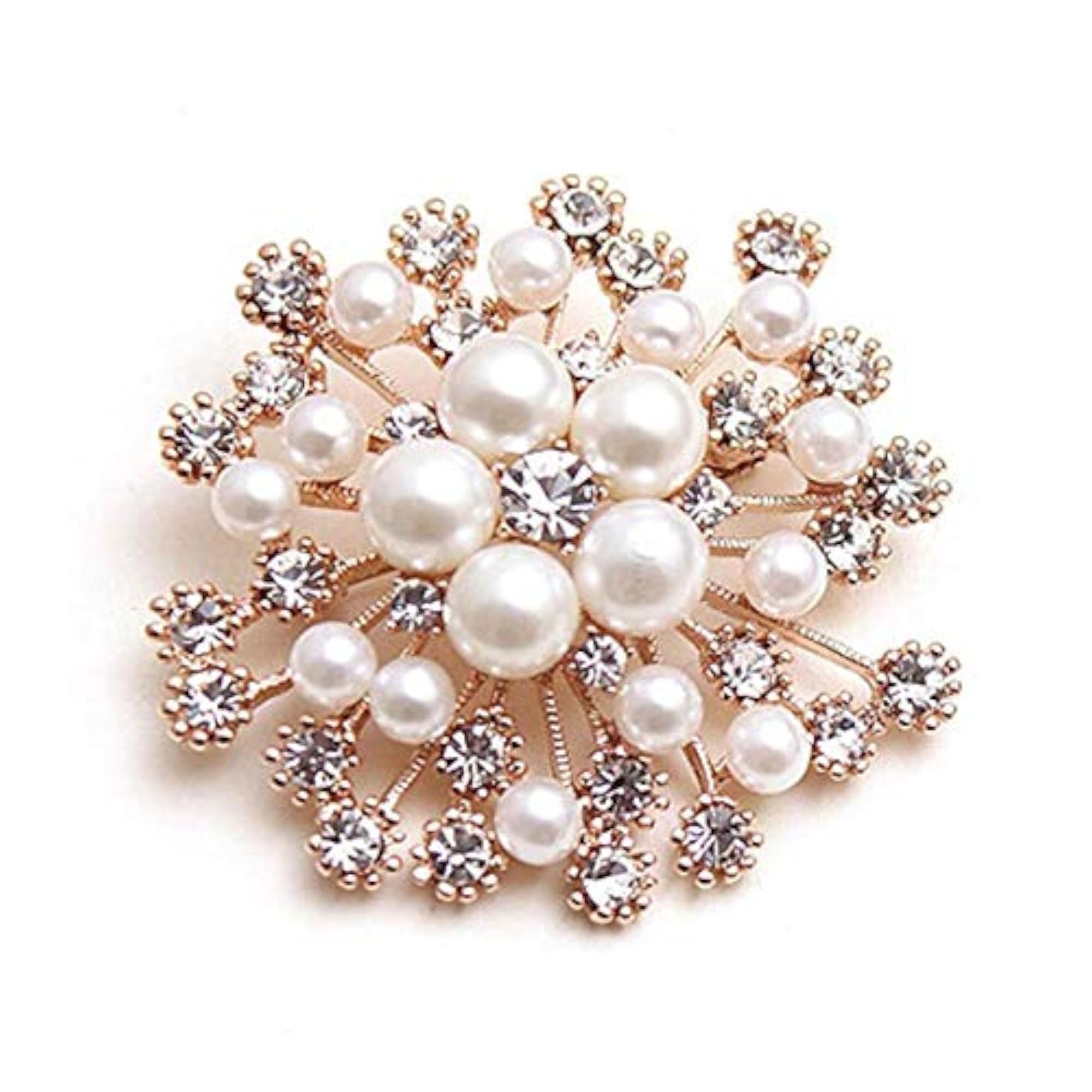 Glittering Snowflake Flower Brooch Pin, Fashionable Accessory