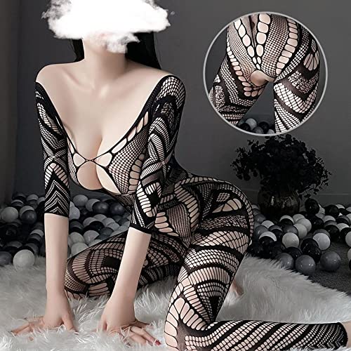 MORApink コスプレ セクシー ボディ ストッキング 穴あき 過激 変態 紐 大きい ランジェリー レディース 全身 タイツ 網 シースルー レオタード 股開き コスチューム ブラック 小悪魔 極薄 透け レース エロい 大人 性感 えろ グッズ ネット 小悪魔 丈夫 伸縮 ベビードール 情趣 下着 誘惑 ハロウィン - 画像2