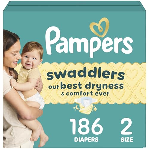 Pampers Baby Diapers - Swaddlers - Size 2, 186 Count, Ultra Absorbent Disposable Infant Diaper