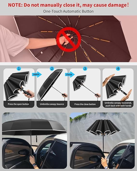 Image of G4Free Magic Umbrella for Men - Automatic Large Size Foldable Umbrella with Travel Cover for Man and Women -3 fold Non-Stop Windproof Classics Travel Foldable Protection&Rain Cleaning Girls