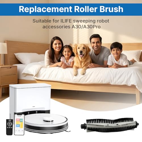 Image of HASTHIP Cleaning Main Brush Roller for ILIFE A30 / A30 Pro Robot Vacuum Cleaner, Replacement Parts Replacement Accessories Reusable Main Brush for All Floor, Cleaning Tools