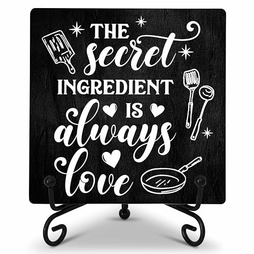 GOLRMC Kitchen Counter Decor, The Secret Ingredient is Love Sign,