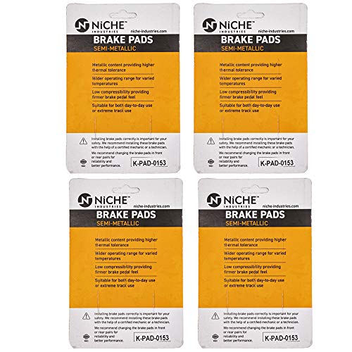 Image of NICHE Brake Pad Set for Harley-Davidson Street 500 BMW F650ST K1600 Front /Rear Semi-Metallic 4 Pack