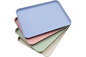 4-Piece Vibrant Wheat Straw Kids Food Tray Set: Unbreakable Trays for Healthy and Fun Eating