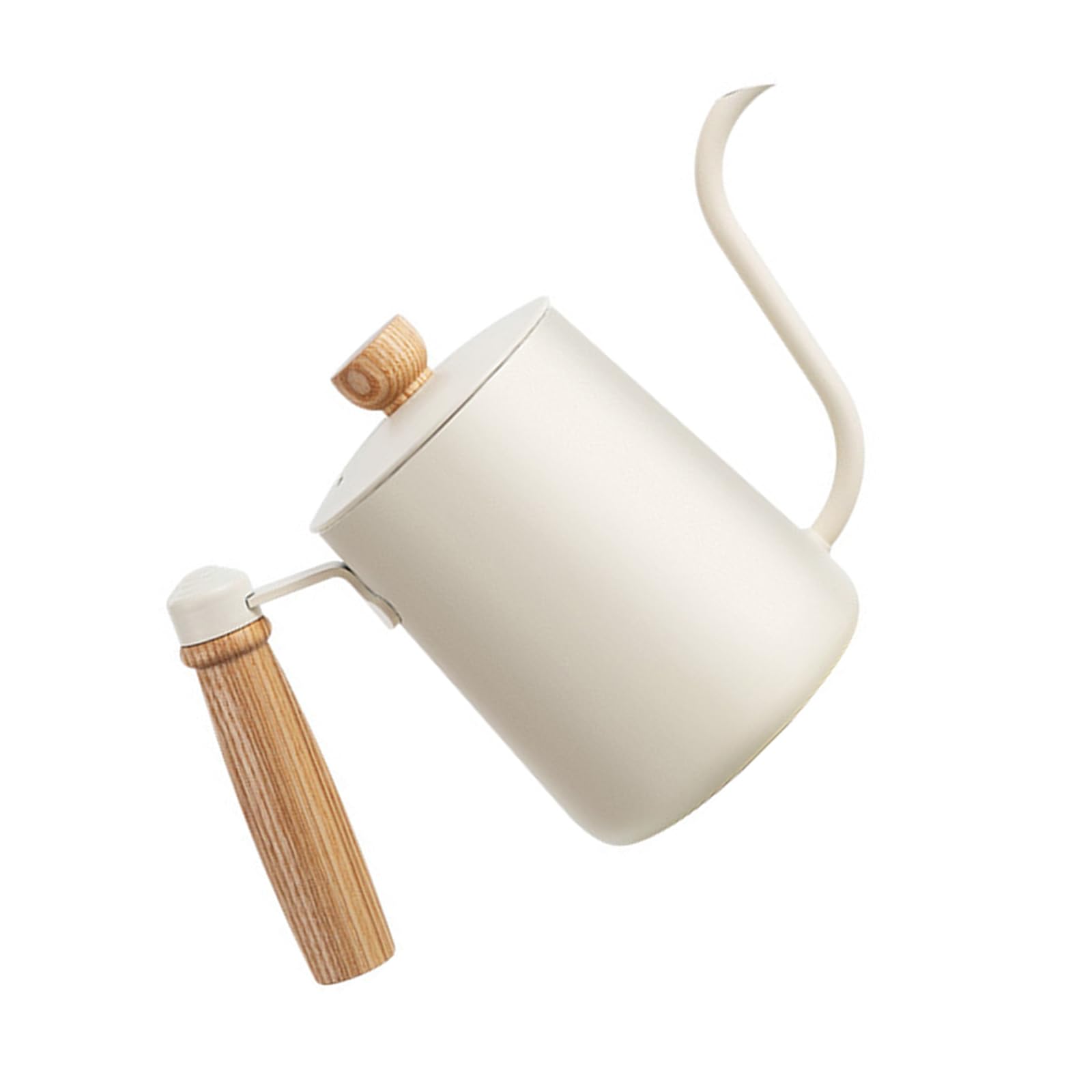 Btgghytr Wood Handle Stainless Steels Coffee Pouring Over Pots 600ML Long Gooseneck Spout Kettle Ideal for Home Baristas Stainless Steels Coffee Pouring Kettle