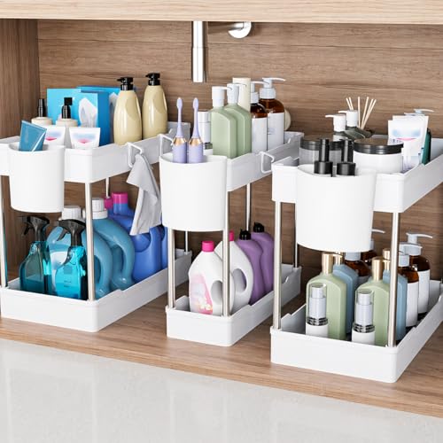 JYSMYWS 3 Pack Under Sink Organizer Bathroom...