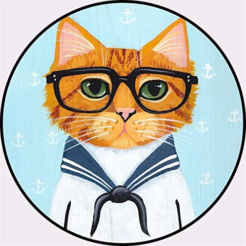 Tapis rond le chat 160cm en velours cristal premium de style moderne