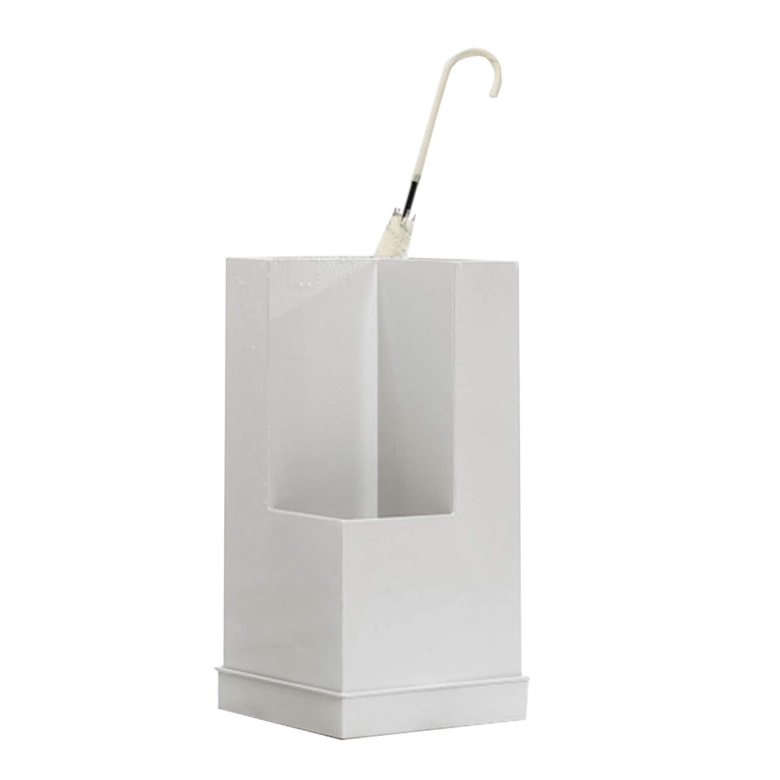 DUANHOZ Umbrella Stand Waterproof and rustproof umbrella basket for home hotel wrought iron, large capacity umbrella bucket, 28x28x55.5cm (Color : White)