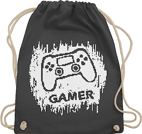 Turnbeutel Rucksack - Nerd Geschenke - Gamer Pixel - Unisize - Dunkelgrau - beutel baumwolle gaming stoff nerdige stoffturnbeutel computer nerds sportbeutel groß geschenk für zocker turnsackerl Turnbeutel Rucksack - Nerd Geschenke - Gamer Pixel - Unisize - Dunkelgrau - beutel baumwolle gaming stoff nerdige stoffturnbeutel computer nerds sportbeutel groß geschenk für zocker turnsackerl