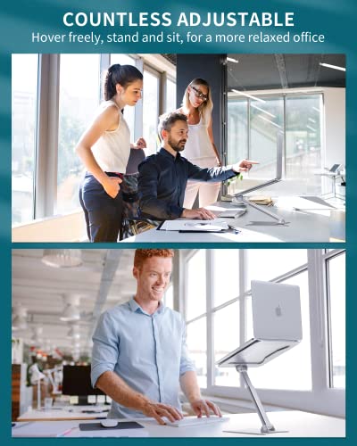 Biuupa Adjustable Laptop Stand For Desk- Sturdy Aluminum Foldable Computer Stand, Non-Slip Ergonomic Laptop Holder Lift For All Computers/ Dj/ Chromebook/ Notebook/ Macbook/ Air/ Pro, 10-16" Silver #TOP5