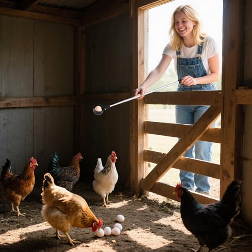 Egg Grabber for Chicken Eggs – Extendable Egg Picker Tool with Anti-Slip Handle, 15–78" Long Grabber Reacher Tool for Picking Eggs from Coop, Poultry Nest, and Farm Use - Image 3