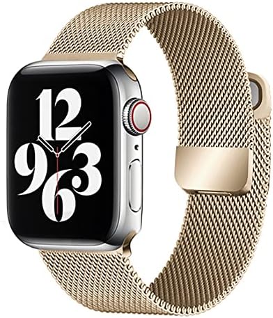 [2 Pack] ecband Magnetic Metal Milanese Loop Band Compatible with Apple Watch Band 38mm 40mm 41mm 42mm 44mm 45mm, Adjustable Stainless Steel Mesh Strap Replacement for iWatch Series SE 7 6 5 4 3 2 1