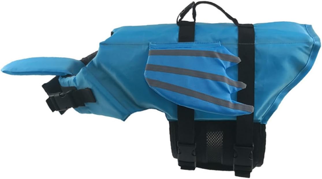 Luxshiny Dog Swimsuit Lifejacket with Reflective Stripes Breathable Wear-Resistant Vest Blue S for Outdoor Swimming and Water Safety