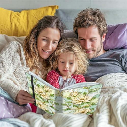 Image of Photo Album 4x6 120 Photos with Strong Elastic Band, Stained Glass Magnolia | Large Capacity Premium Leather Picture Album, Portable Wallet Albums Photo Book for Family Anniversaries Wedding Baby