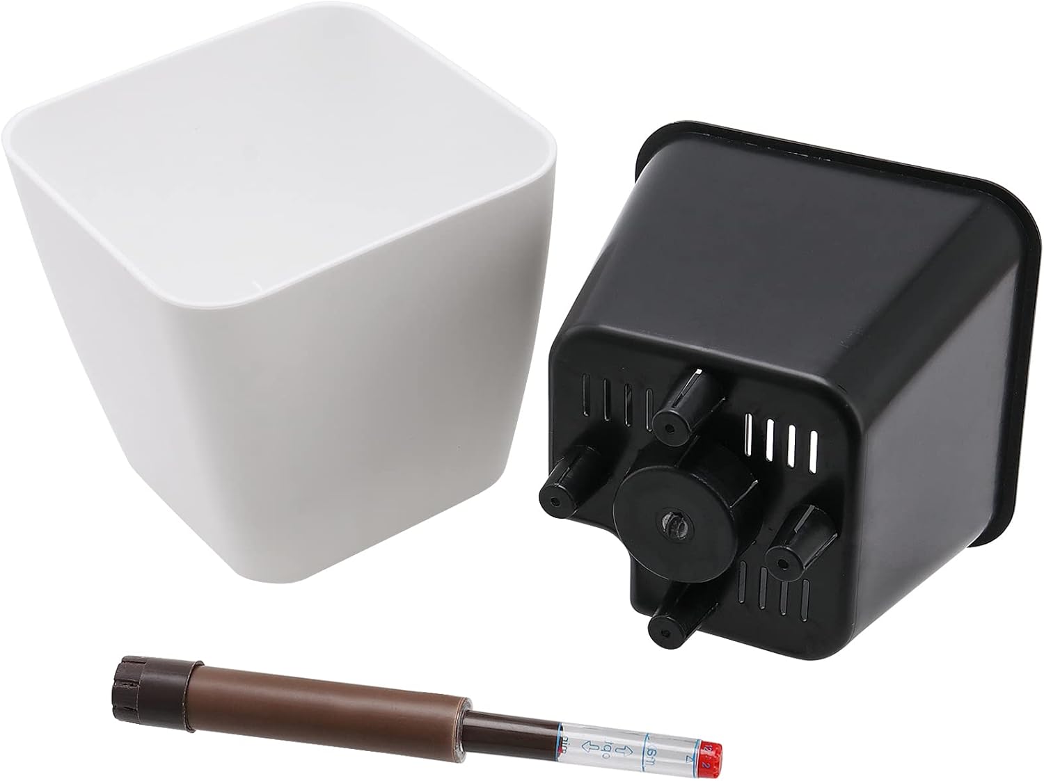 5.5 Inch Self Watering Plastic Planter With Indicator - 6 PCS Square Plant Pots, Decorative Lazy Flower Pot for House Plants, Herbs, Aloe, Succulents